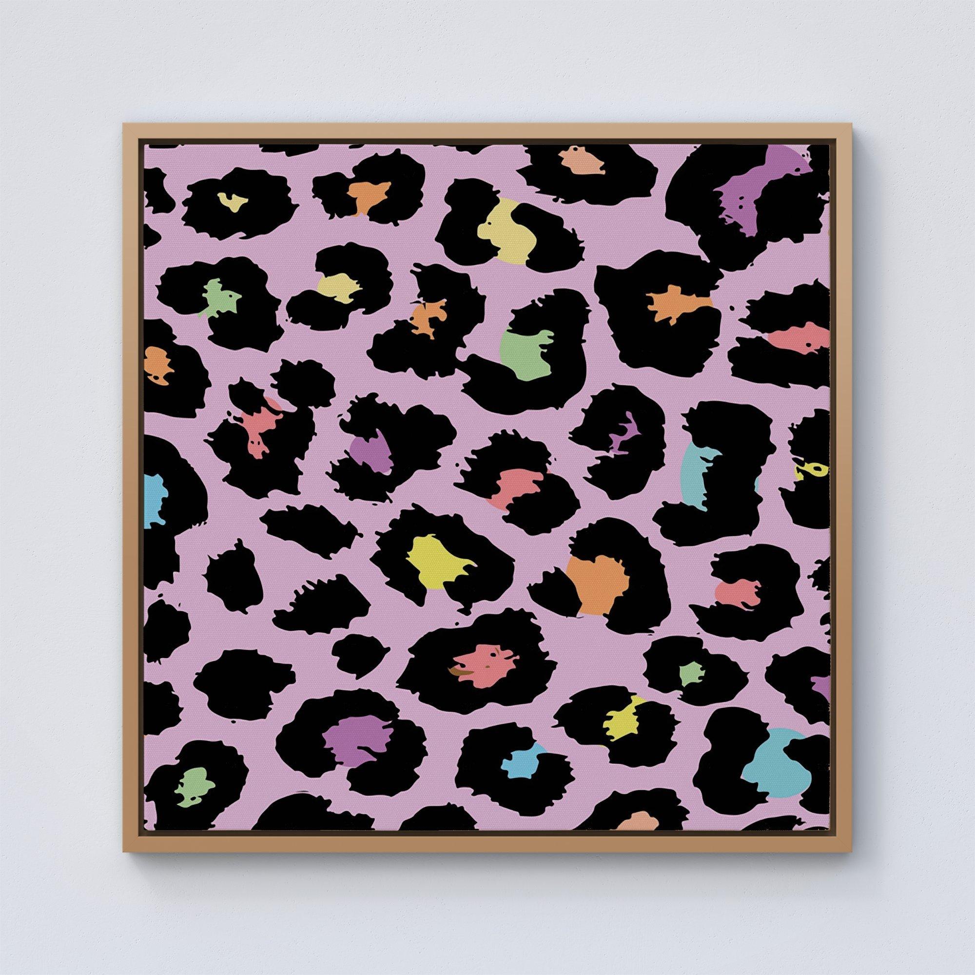 Pink Leopard Print Framed Canvas
